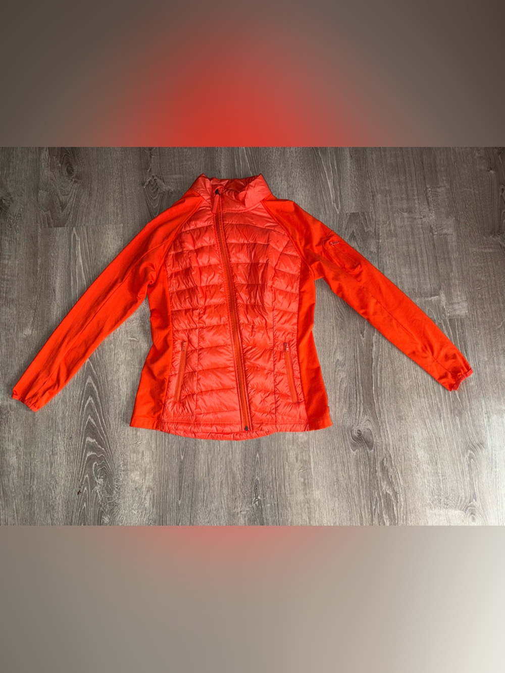 Calvin Klein Bright Red Quilted Hybrid Jacket